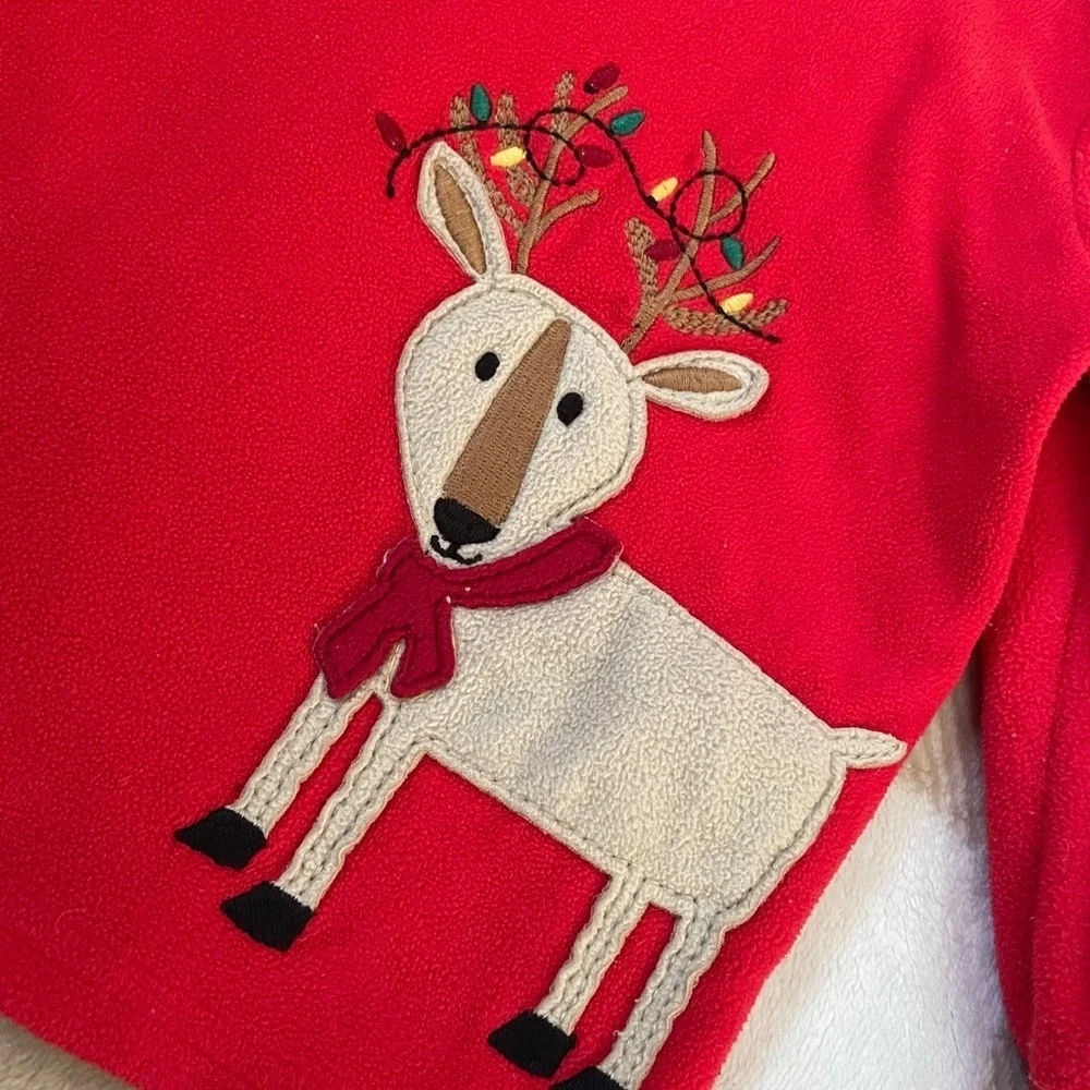 Carters Embroidered Red Reindeer Sweater Christmas